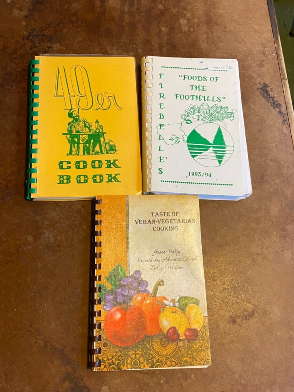 LOT (3) Nevada City Grass Valley California Cookbooks 90s Seventh Day Adventist